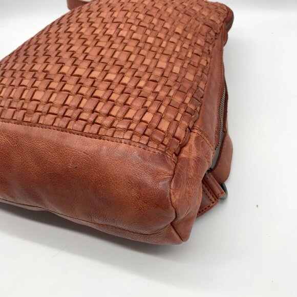 Vilenca Brown Woven Intrecciato Leather Backpack main image 5
